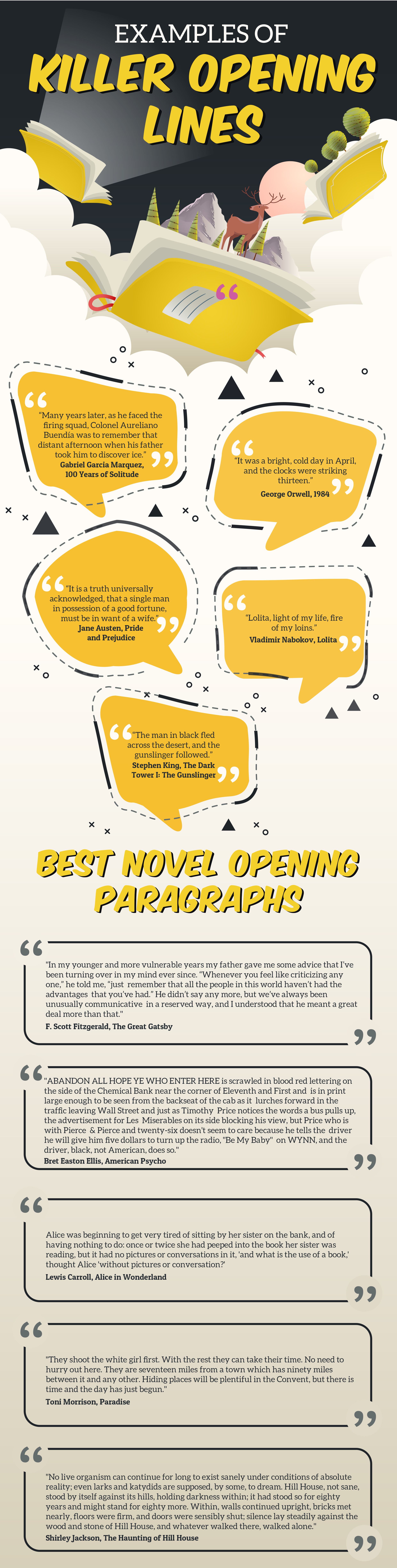best opening lines and paragraphs infographic